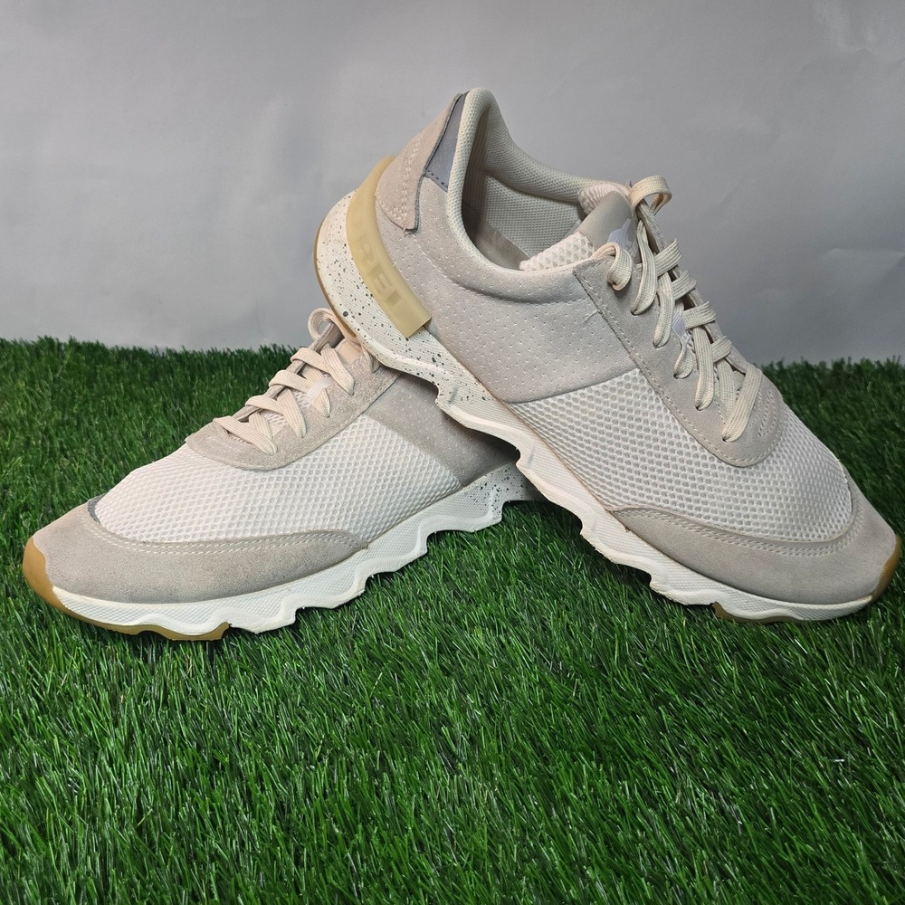 Sorel Size 12 Sea Salt Kinetic Lite Lace Sneaker Womens Mesh Suede NL3516-100